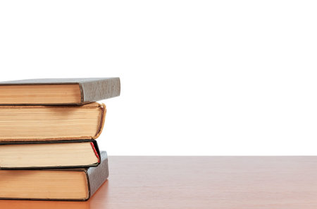 Old books on the shelf. Retro books on the tableの写真素材