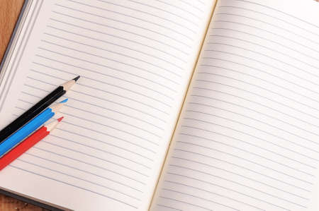 Crayons, a ruler and Notepad closeup. School suppliesの写真素材