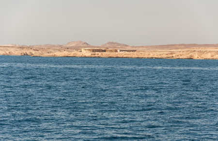 Sinai mountains and picturesque landscapes of the red sea in Egypt. Boat trip on the red sea.の写真素材