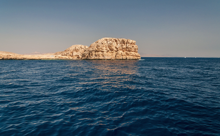 Sinai mountains and picturesque landscapes of the red sea in Egypt. Boat trip on the red sea.の写真素材