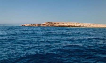 Sinai mountains and picturesque landscapes of the red sea in Egypt. Boat trip on the red sea.の写真素材