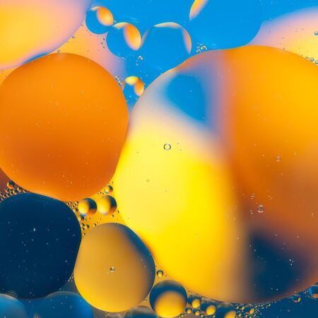 Beautiful abstract background, macro of oil mixed with water.の写真素材