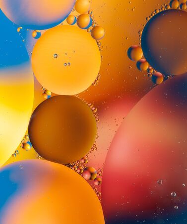 Beautiful abstract background, macro of oil mixed with water.の写真素材