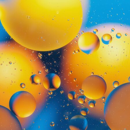 Beautiful abstract background, macro of oil mixed with water.の写真素材