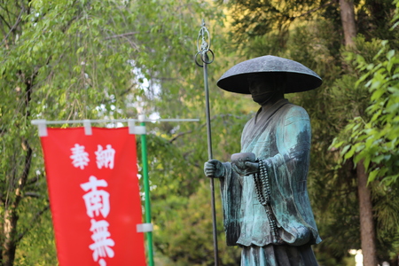 monk sculpture in Japanの写真素材