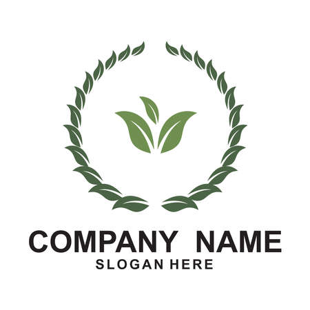 Agriculture Logo Template. Rice plants, and Wheat plants logo design.のイラスト素材