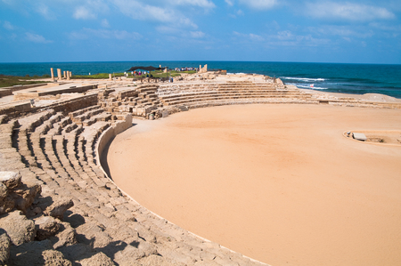 View of the Hippodrome at Caesarea, Israel.のeditorial素材