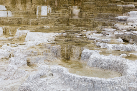 Closeup of terraces at Mammoth Hot Springs.の写真素材