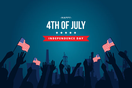 American 4th of July happy independence day holiday background. Vector Illustrationのイラスト素材