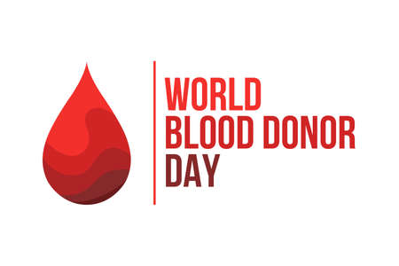 World Blood Donor Day Poster Background with a drop of blood logo vector illustrationのイラスト素材