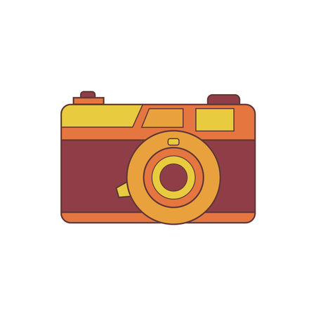 Vintage Camera icon element vector illustration for film and photography isolated on white backgroundのイラスト素材