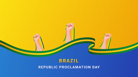 Brazil Republic Proclamation Day Background. Vector Illustration.のイラスト素材