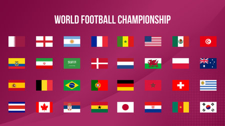 32 Countries participating world football championship vector illustrationのイラスト素材