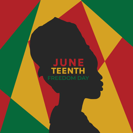 Juneteenth Freedom Day Abstract Background Design. African American history and heritage. Poster, greeting card, and banner Vector Illustration.のイラスト素材