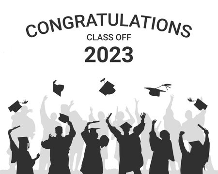 Celebration Education Graduation Student Success Learning Concept. Students throw graduation caps in the air.のイラスト素材