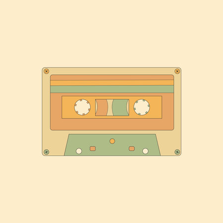 Vintage cassette audio tape 90s nostalgia retro old style. vector illustrationのイラスト素材