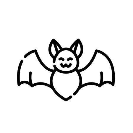 Bat Halloween line icon. linear style sign for mobile concept and web design. Bat animal outline vector icon. Symbol, logo illustration. Vector graphicsのイラスト素材