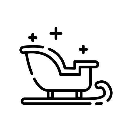 Christmas Sleigh icon with outline style and pixel perfect base. Suitable for website design, logo, app and UIのイラスト素材