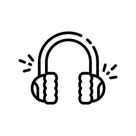 Winter Earmuff icon with outline style and pixel perfect base. Suitable for website design, logo, app and UI. Vector illustrationのイラスト素材