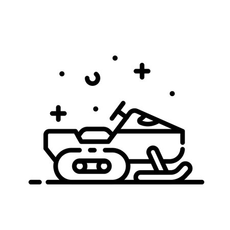 Snowmobile icon vector isolated on white background. Element for winter and Christmas design.のイラスト素材