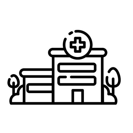 Medical Hospital Line Icon isolated on White Backgroundのイラスト素材