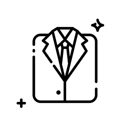 Suit Uniform line icon, outline vector sign, linear style pictogram isolated on whiteのイラスト素材