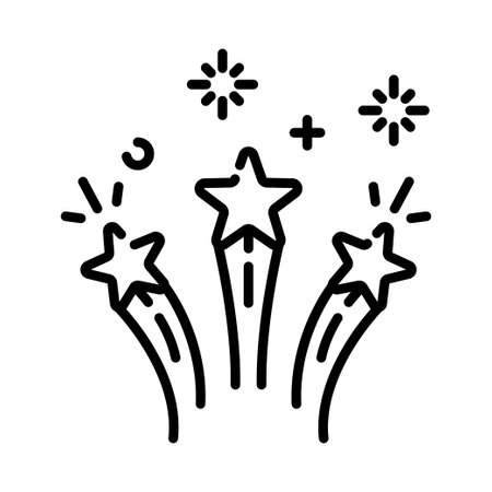 Fireworks with stars and sparks isolated on white backgroundのイラスト素材