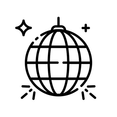 Disco ball icon. Disco, dance, nightlife club. Party celebration birthday holidays event carnival festive.のイラスト素材