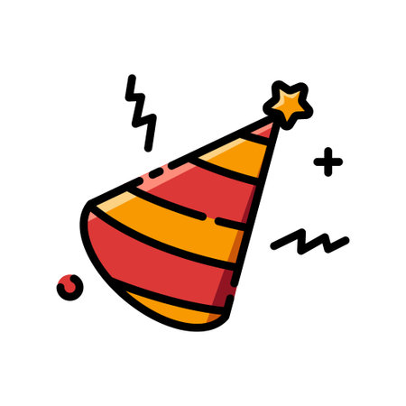 Party hat celebration birthday icon vector illustrationのイラスト素材