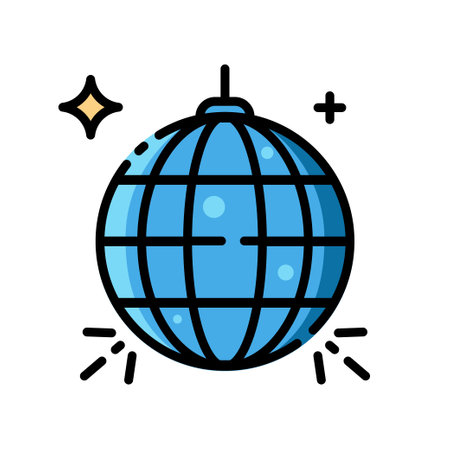 Disco ball icon color style vector illustrationのイラスト素材