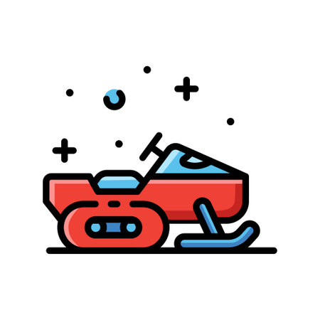 Snowmobile icon vector isolated on white background. Element for winter and Christmas design.のイラスト素材