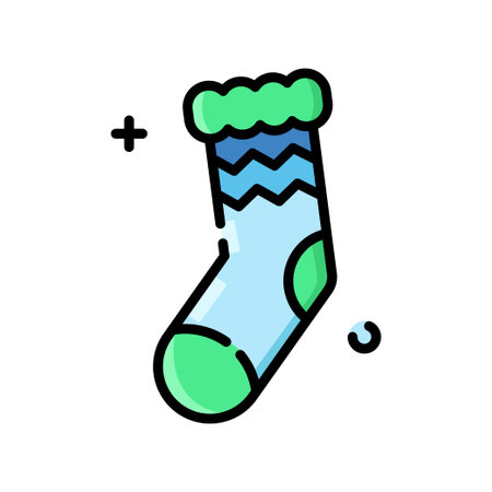 Sock Icon Color Style Vector Illustration for Christmas and Winter Elementのイラスト素材