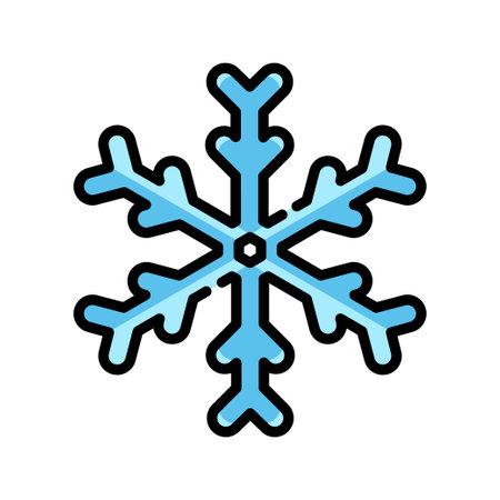 Snowflake Icon Color Vector Illustration for Winter and Christmas Concept Element Designのイラスト素材