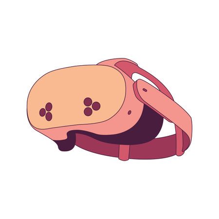 modern VR headset with a sleek and minimalist design Vector illustrationのイラスト素材