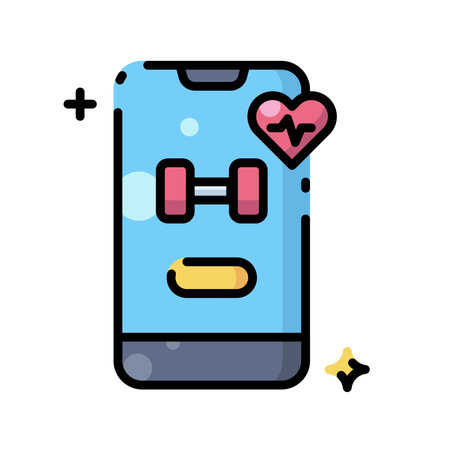 Fitness Gym app icon color vector illustrationのイラスト素材