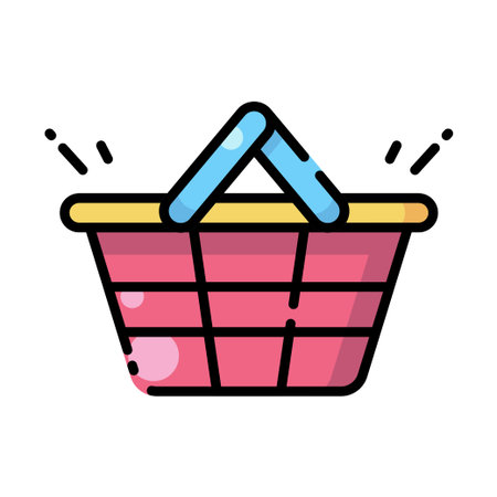 Shopping Basket Icon for E-commerce Retail and Online Store Purchaseのイラスト素材