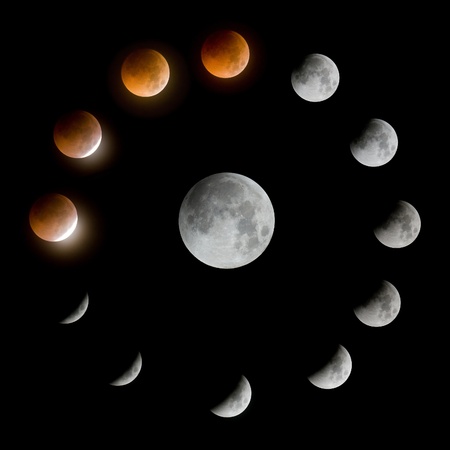 a series of total lunar eclipse の写真素材