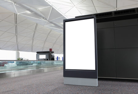 Blank Billboard in airport at hong kongのeditorial素材