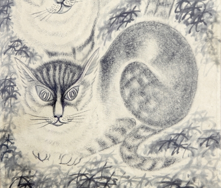 cat by Traditional Chinese paintingの写真素材