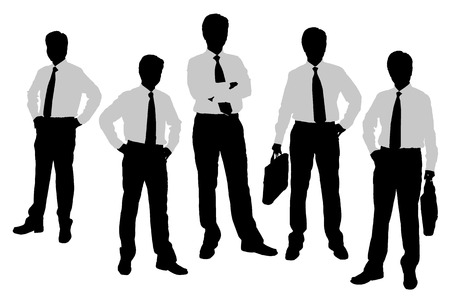 Silhouettes of Businessmen with white backgroundのイラスト素材