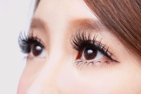 Beautiful woman eye with long eyelashes. asian modelの写真素材