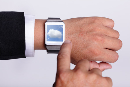 Cloud computing tech with smart watch conceptの写真素材