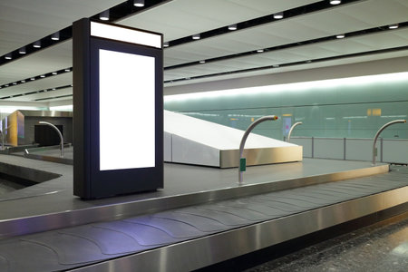 Blank Billboard in airport shot in united kingdom, london, Heathrow Airportのeditorial素材
