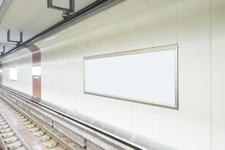 Blank billboard in public place. shot in subway station.の写真素材