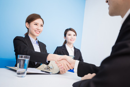 business people with interview in the officeの写真素材