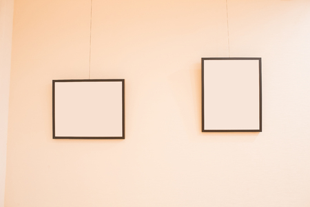 close up of picture frame on the wallの写真素材