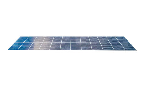 close up of solar panels isolated on white background