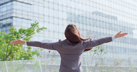 business woman back to you and feel freeの写真素材