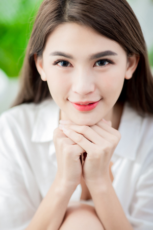 Young woman smilingの写真素材