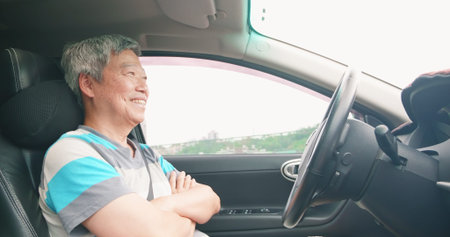 relaxed elderly experience to riding an autonomous self driving car